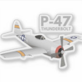 第2次世界大戦P-47サンダーボルト飛行機 シール (正面)