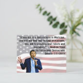 第2次民主党討論会のアンドリュー・ヤン引用文 ポストカード (スタンド正面)