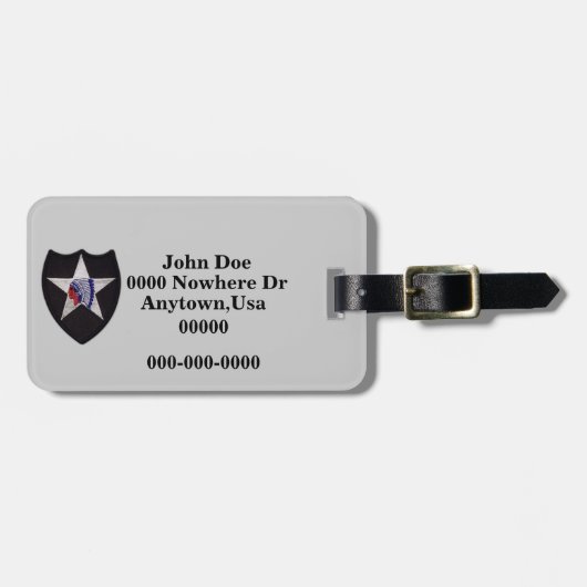 第2歩兵師団パッチ荷物タグ ラゲッジタグ (正面横)