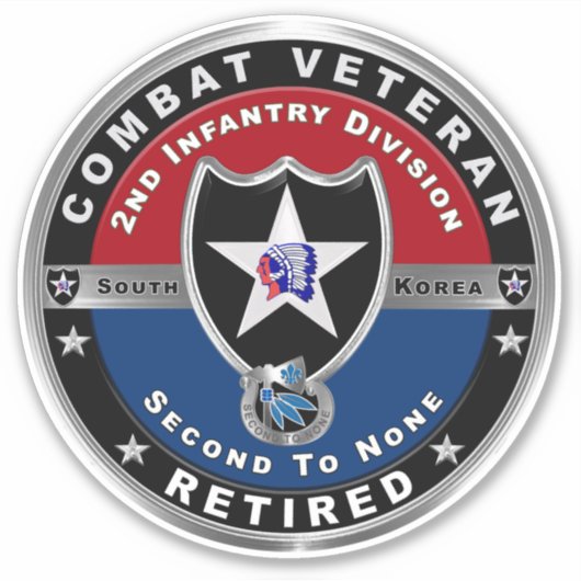 第2歩兵師団戦闘退職した退役軍人車 シール (正面)