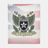 第2歩兵師団退役軍人 フリースブランケット (正面)