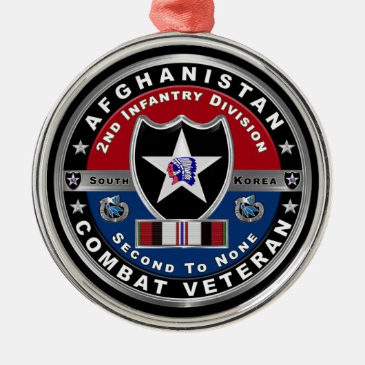 第2歩兵師団「アフガニスタン戦闘退役軍人」 メタルオーナメント (正面)