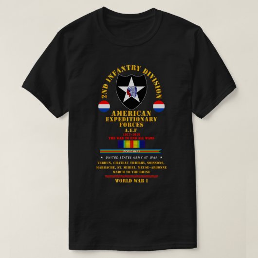 第2歩兵師団AEF WWI X Tシャツ (デザイン正面)