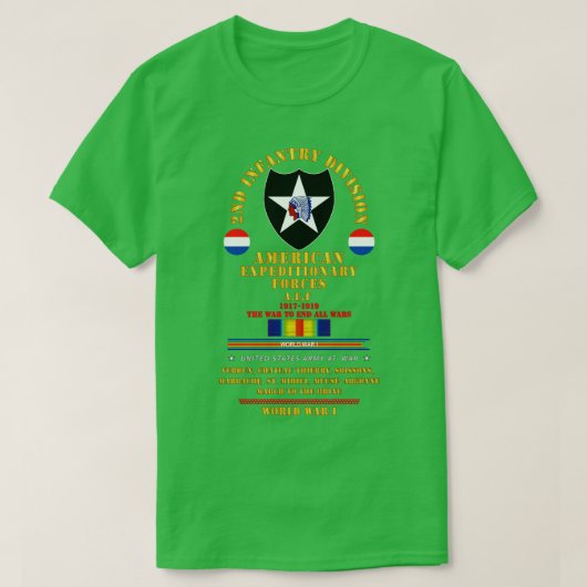 第2歩兵師団AEF WWI X Tシャツ (デザイン正面)