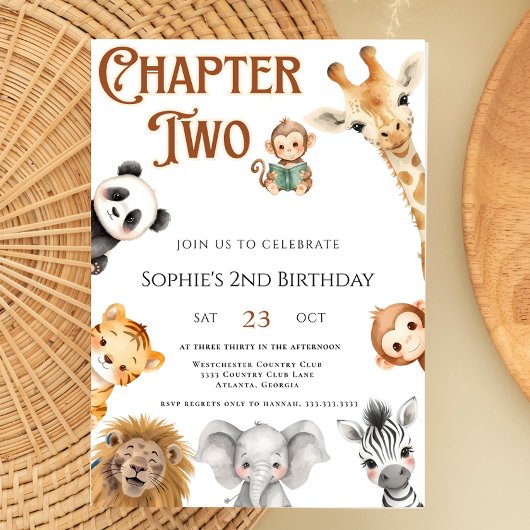 第2章 ストーリーブック ジャングルサファリ 2歳の誕生日 招待状