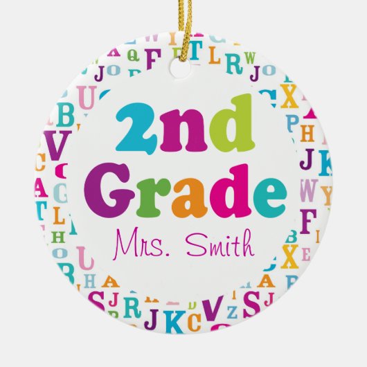 第2等級のパーソナライズな学校教師のオーナメント セラミックオーナメント (正面)