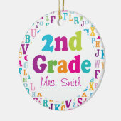 第2等級のパーソナライズな学校教師のオーナメント セラミックオーナメント (左)