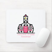 第2等級の先生の水玉模様の校舎 マウスパッド (マウス)