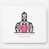 第2等級の先生の水玉模様の校舎 マウスパッド (正面)