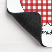 第2等級の先生の赤いギンガムApple マウスパッド (コーナー)