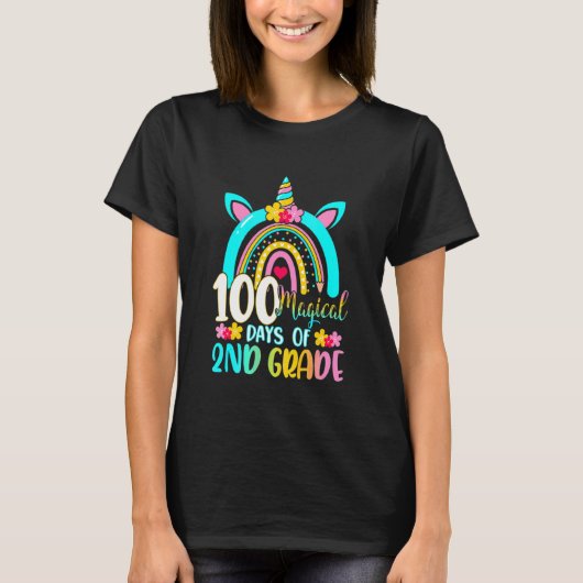 第2級ユニコーン学ライの魔法の日100 Tシャツ (正面)