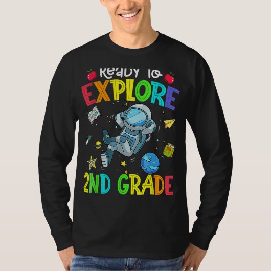 第2級新学期宇宙飛行士宇宙Eを探索 Tシャツ (正面)