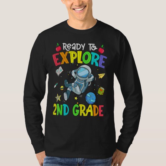 第2級新学期宇宙飛行士宇宙Eを探索 Tシャツ (正面)