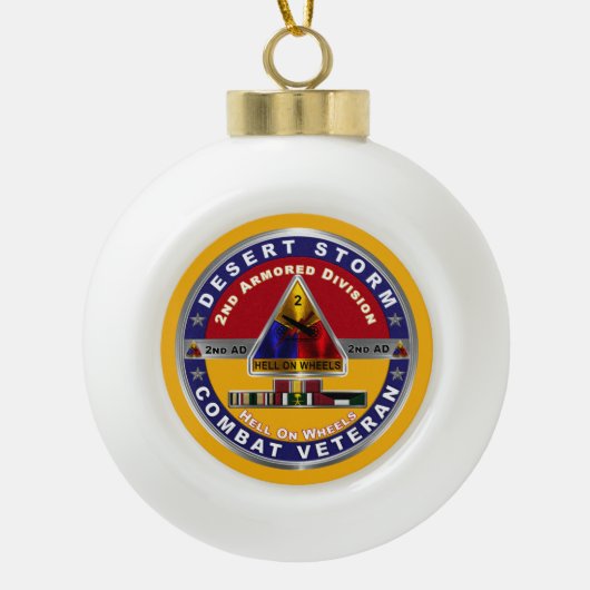 第2装甲師団デザートストーム退役軍人 セラミックボールオーナメント (正面)