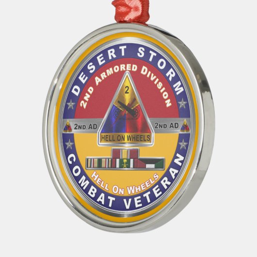 第2装甲師団デザートストーム退役軍人 メタルオーナメント (左)