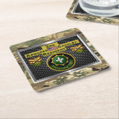 第2装甲騎兵の連隊「常に用意」 スクエアペーパーコースター (アングル)