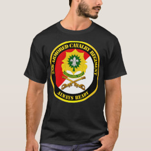 第2装甲騎兵の連隊DUI赤白常時点灯 Tシャツ