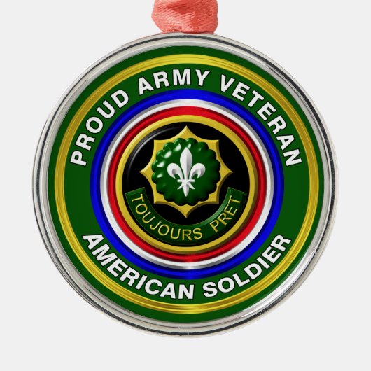 第2装甲騎兵退役軍人クリスマス メタルオーナメント (正面)