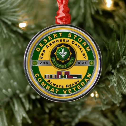 第2装甲騎兵連隊デザートストーム退役軍人 メタルオーナメント (ツリー)