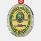 第2装甲騎兵連隊デザートストーム退役軍人 メタルオーナメント (左)