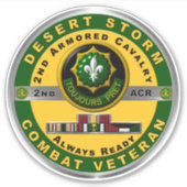 第2装甲騎兵連隊砂漠暴風車 シール (正面)