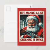 第2補正サンタカード | 銃の権利クリスマス ポストカード (正面/裏面)