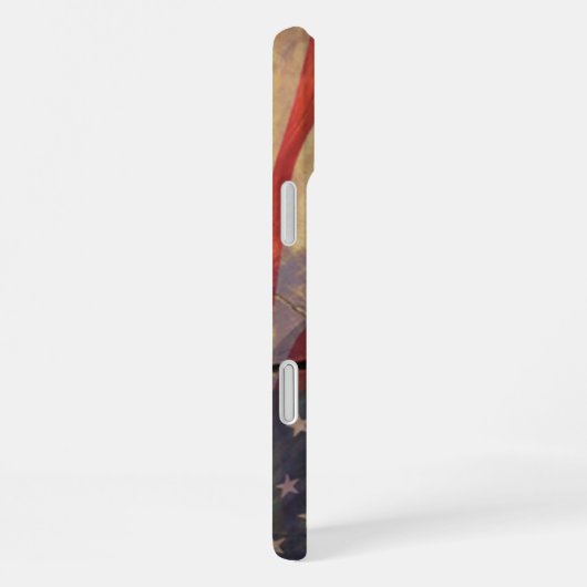 第2補正タイポグラフィ素朴米国国旗 iPhoneケース (右側面)