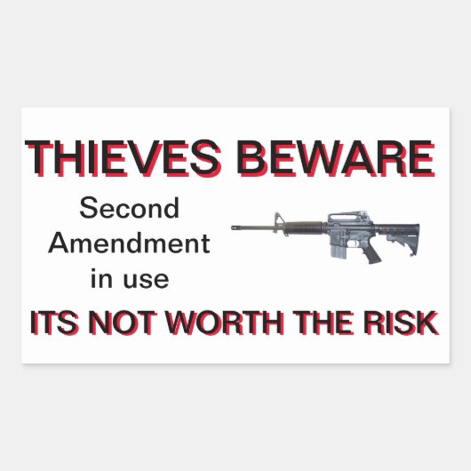 第2補正子馬AR-15セキュリティステッカー 長方形シール (正面)