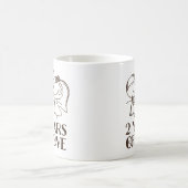 第2記念日の手描きのカップルのバレンタインのマグ コーヒーマグカップ (中央)