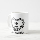第2記念日マグ一緒の2年のハートのギフトの コーヒーマグカップ (正面左)