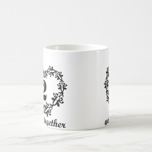 第2記念日マグ一緒の2年のハートのギフトの コーヒーマグカップ (中央)