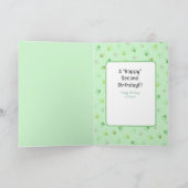 第2誕生日かわいいカエル漫画おもしろいことわざ カード (内部)