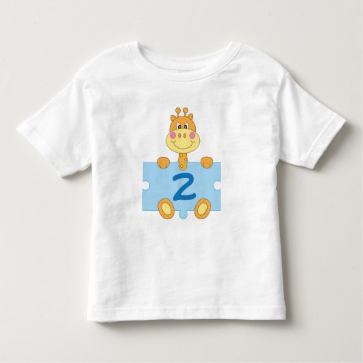 第2誕生日のキリン私は2人の幼児のTシャツです トドラーTシャツ (正面)