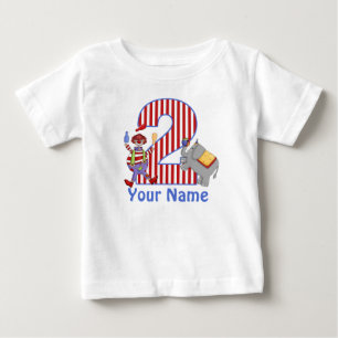 第2誕生日のサーカスのパーソナライズなワイシャツ ベビーTシャツ