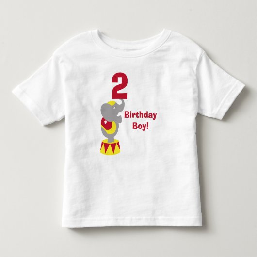第2誕生日のサーカス象のTシャツ トドラーTシャツ (正面)