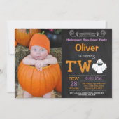 第2誕生日のハローウィンパーティの写真の招待状 招待状 (正面)