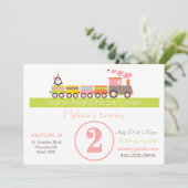 第2誕生日の女の子の列車の招待状 招待状 (スタンド正面)