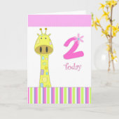 第2誕生日の女の子カード カード (黄色い花)