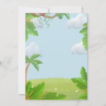 第2誕生日の恐竜誕生日招待状