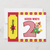 第2誕生日の振るサーカスのピエロの招待状 招待状 (正面)