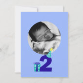 第2誕生日の男の子のかわいいパーティの招待状 招待状 (裏面)