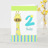 第2誕生日の男の子カード カード (黄色い花)