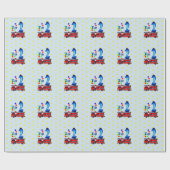 第2誕生日の赤い普通消防車 ラッピングペーパー (フラット)