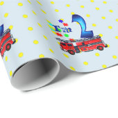 第2誕生日の赤い普通消防車 ラッピングペーパー (ロールコーナー)