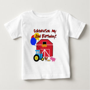 第2誕生日のTシャツおよびギフトを耕作して下さい ベビーTシャツ
