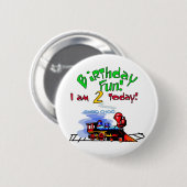 第2誕生日のTシャツおよびギフトを訓練して下さい 缶バッジ (正面&裏面)
