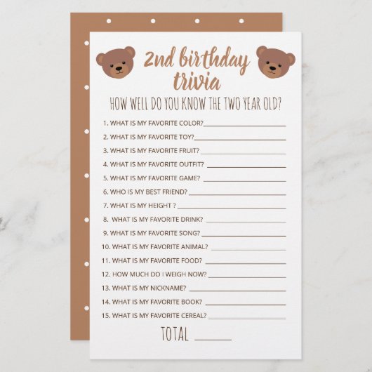 第2誕生日トリビアどのように良いゲームを知っている (正面/裏面)