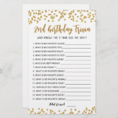 第2誕生日トリビア編集可能ゲーム (正面/裏面)