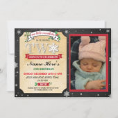 第2誕生日パーティーツーウィンターフェスティバルフォト招待状 招待状 (正面)