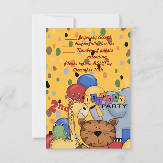 第2誕生日パーティー 招待状 (正面)